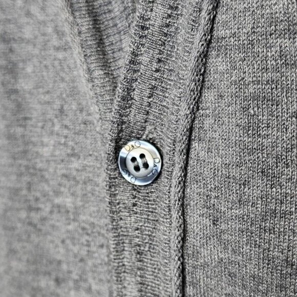 Dolce & Gabanna D&G Short Sleeve Silk Cotton Button Up Cardigan, Gray, 50 / US L - Picture 11 of 12